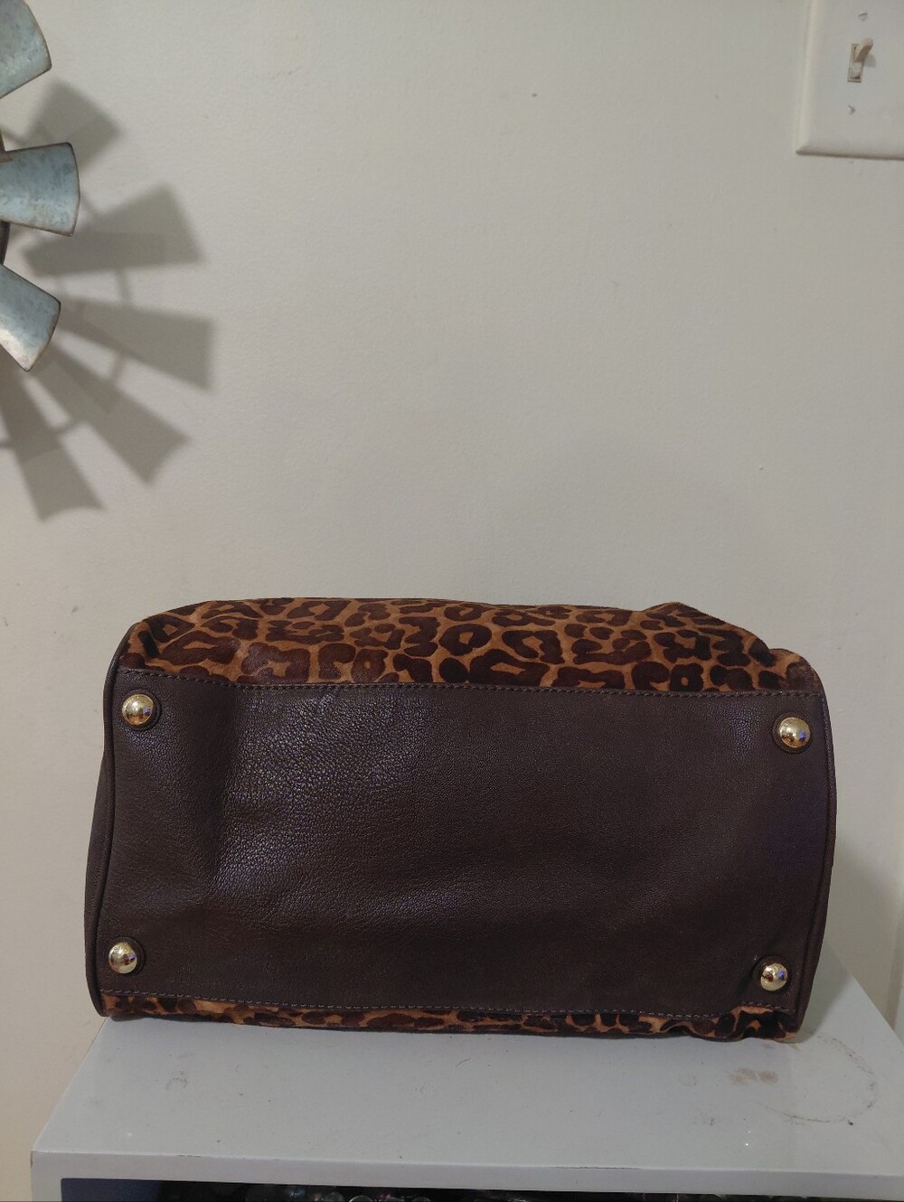 Michael Kors Brown Leopard Print Satchel Shoulder Hand Bag - Picture 4 of 13